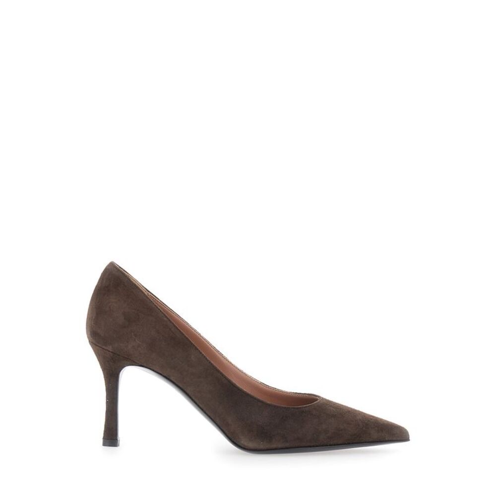 Pollini Women Brown Pointed Toe Pumps In Suede For Women